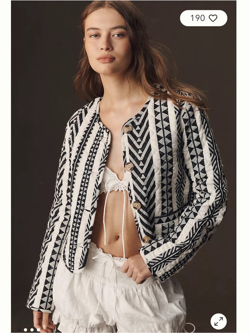 NWT Evereve size XS Crafted coco jacket in crafted stripe